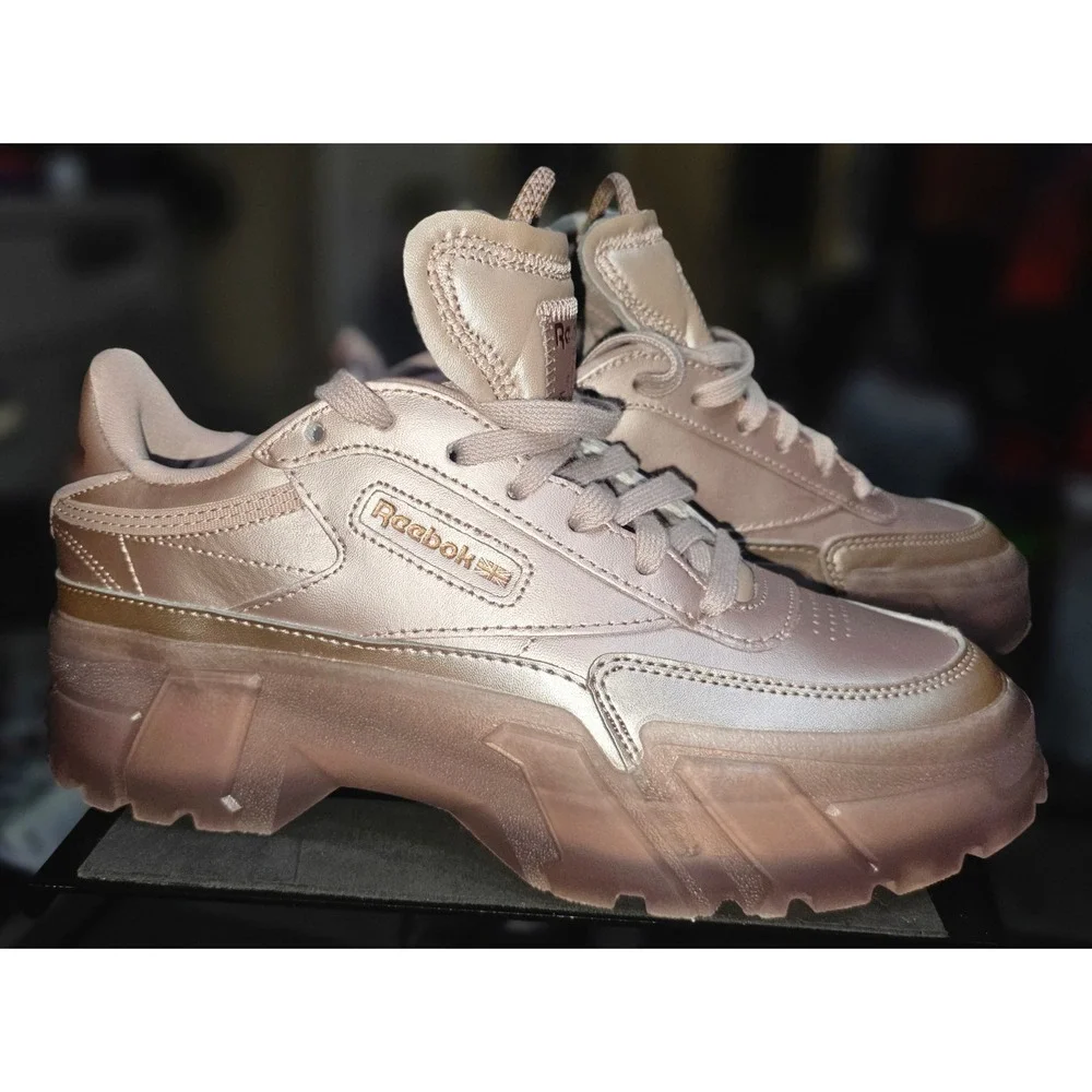 Reebok Cardi B Club C Double Women 6.5 Rose Gold H05183 Like New